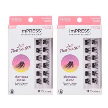 Imagem de Kit Cílios Postiços imPRESS Mini Refil Audacioso Volume 2 unid - Kiss 