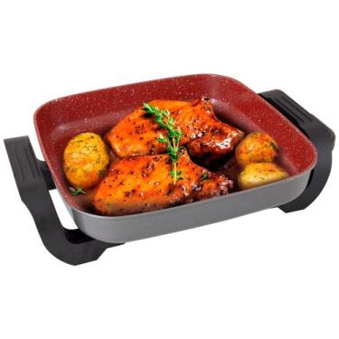 Imagem de Panela Elétrica Britânia Multifunções Ceramica Redstone 3,5L, Vermelho