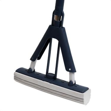 Imagem de Mop Esponja Slim com Sistema de Prensa Multiuso para Limpeza em Aço Inox PVA PP com Refil Azul Bravalumi