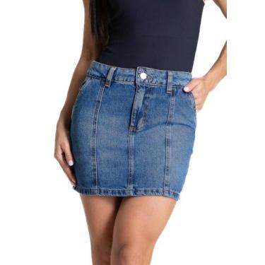Imagem de Saia Jeans Sawary - 282301 - Azul médiobr 44, Azul, 44