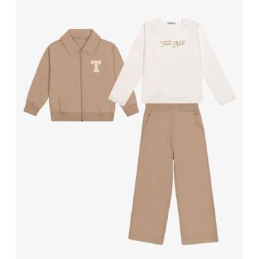 Imagem de Trijunto Jaqueta Blusa Calça Moletom Trick Nick Marrom, 8, Marrom