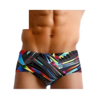 Imagem de Sunga Masculina Preta E Vermelha Com Corte Brasileiro Para Surf E Prai