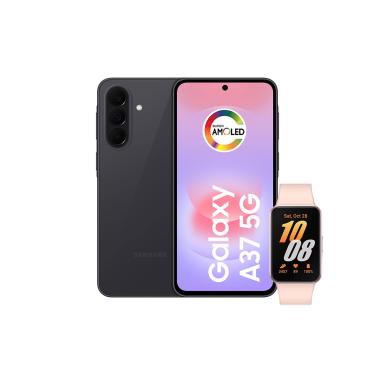 Imagem de Smartphone Samsung Galaxy A37 5G Tela 6.7" 256GB Preto + Galaxy Fit 3 Rosé