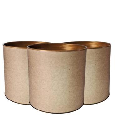 Imagem de 30 Tubo Lata 10x10 kraft Papelão Tampa colorida centro de mesa decoraç