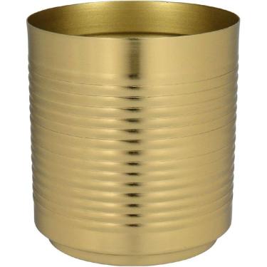 Imagem de CACHEPÔ VASO PLANTA DECORATIVO HOME&CO METAL 16x14x14cm DOURADO
