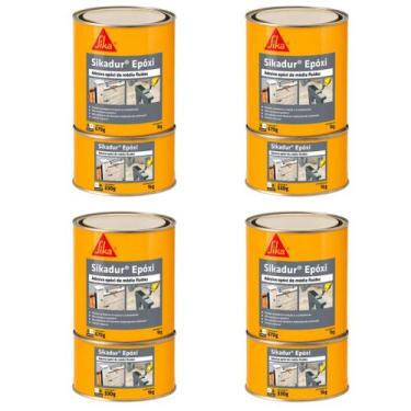Imagem de Kit 4 Sikadur Adesivo Epóxi 1kg Alta Resistência