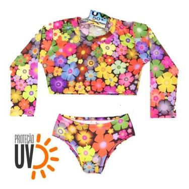 Imagem de Biquini Infantil + Blusa Cropped Proteção Solar Uv50 Florida - ANJO DA