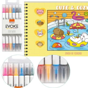 Imagem de Kit Livro de Pintura Bobbie Goods Cute & Cozy Yellow + 6 Marcadores - 