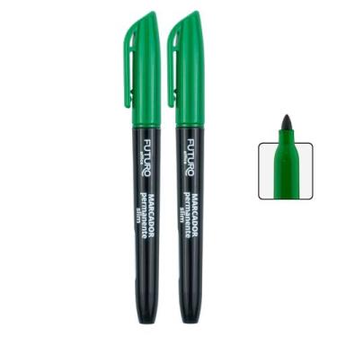 Imagem de Kit 2 Caneta Pincel Atômico Permanente Ponta Redonda Slim 5mm - Futuro