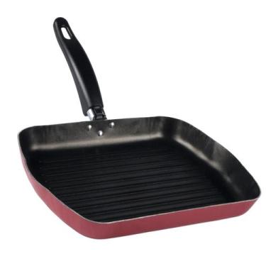 Imagem de Frigideira Bifeteira Grill Antiaderente Ipanema Cereja Nacional