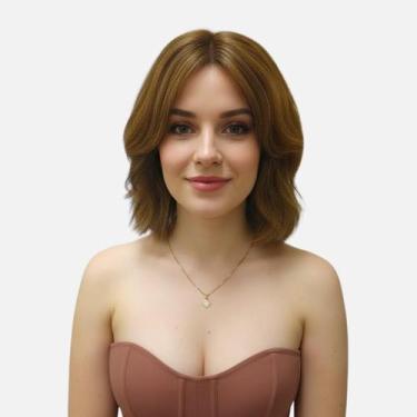 Imagem de Peruca Wig Cabelo Humano Brasileiro Nataly Loiro Mel - Central dos Cab