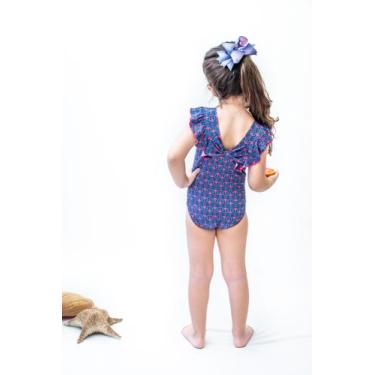 Imagem de Maiô infantil laço com proteção uv - estampa de âncora - PITICOS BEACH