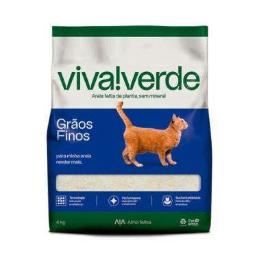 Imagem de Areia Higiênica Viva Verde Grãos Finos Para Gatos 4kg
