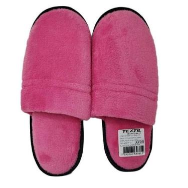 Imagem de Pantufa Textil Mafeçolli Feminino, Pink, 33/34