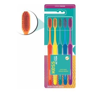 Imagem de Escova de Dentes KESS Basic Action com 5 UN. Cerdas Macias Belliz - KE