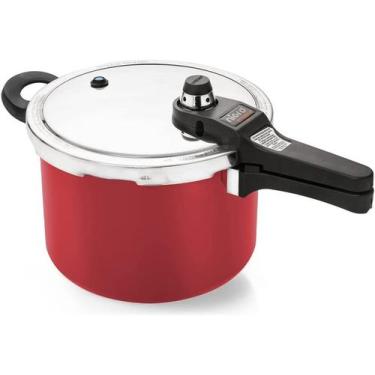 Imagem de Panela De Pressão Eterna em Alumínio 6 Litros Nigro - Vermelho