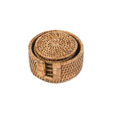 Imagem de Porta Copo Paya Redondo De Rattan 6 Peças - Natural Home