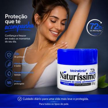 Imagem de Naturíssimo Active Desodorante Creme Antitranspirante 55g Hipoalergêni