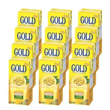 Imagem de Kit Suco Néctar De Maracujá Zero Açúcar - Gold 12 Unidades 200ml