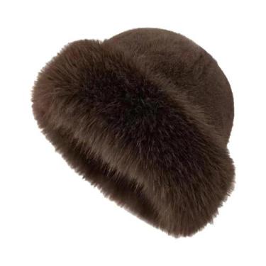 Imagem de Chapéu De Inverno Grosso De Pelúcia, Cor Sólida, Acessório De Moda, À 