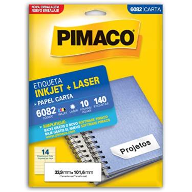 Imagem de Etiqueta inkjet/laser carta 6082 com 10 folhas Pimaco