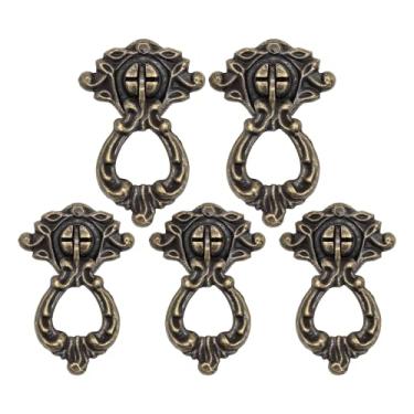 Imagem de 5 Puxadores Ouro Velho Colonial Alça Trento Gaveta Armario