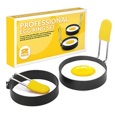 Imagem de FUYTERY Anel de Ovo Aço Inoxidável Antiaderente Cozinha Fritura Molde Formador de Ovos (2 peças)