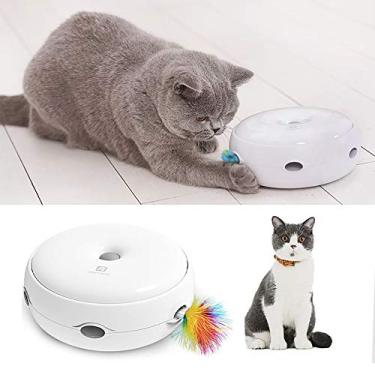 Imagem de Zwbfu Brinquedo De Gato,Brinquedo interativo para gatos Brinquedo inteligente eletrônico para brincar com sons de gotejamento Modos inteligentes para penas Luz noturna