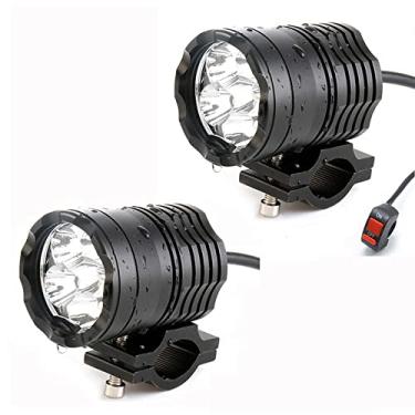 Imagem de 6 LED Motocicleta Spotlight 70W Luz de Trabalho 6500K Moto Luz de Nevoeiro Luz de Cabeça 12V 24V Lâmpada de Carro com Interruptor 2 Pçs