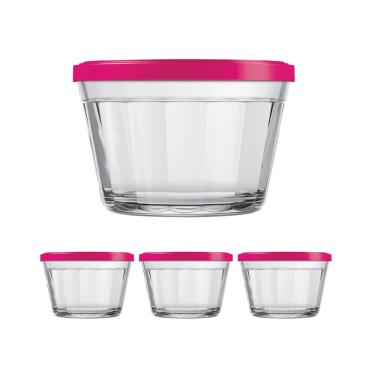 Imagem de Kit Pote Copo Americano C/Tampa Cor Sortida 350ml Nadir 3Un