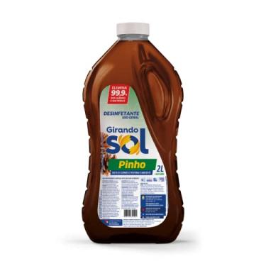 Imagem de Girando Sol Desinfetante Perfumado Pinho 2L Desinfetante Líquido De Uso Geral Marrom Elimina 99 9% Dos Germes E Bactérias