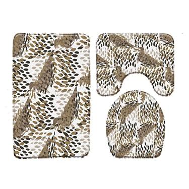 Imagem de Tapete de banho de banheiro com lantejoulas conjunto de 3 peças tapete de porta tapete de banheiro tapete antiderrapante capa de banheiro produtos de banheiro, 1049x, conjunto de 3 peças, 450mmx750mm