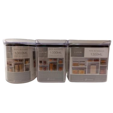 Imagem de Pote Hermetico Lumini 3 Peças - 1.000Ml, 1.300Ml