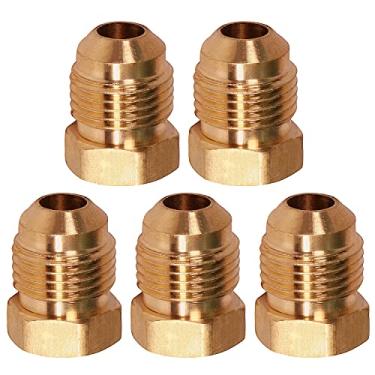 Imagem de Highcraft Conector de conexão de latão G39-38-5 flare de 9,5 mm O.D. (pacote com 5)