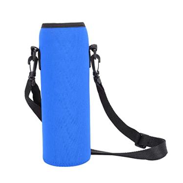Imagem de Bolsa de suporte t¨¦rmico para garrafa de ¨¢gua para esportes ao ar livre,capa de neoprene ¨¤ prova de escaldadura com al?a remov¨ªvel e fivela embutida, 3,15 x 9,45 polegadas(BLUE), Suporte para Ga