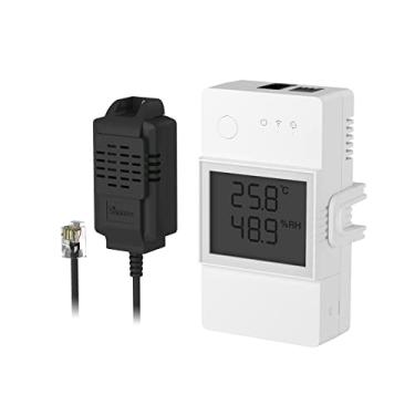 Imagem de SONOFF Interruptor Inteligente de Monitoramento de Temperatura e Umidade THR316D, com Tela LCD e Sensor THS01, Compatível com Alexa e Google Home