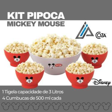 Imagem de Kit Pipoca Tigela E Cumbucas Mickey Mouse Disney - Coza