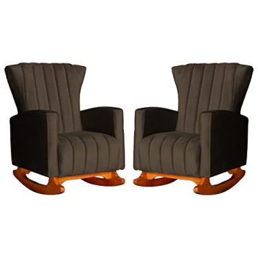 Imagem de Kit 02 Poltronas Decorativa Melinda Pés Balanço Veludo Cores - Ds Estofados