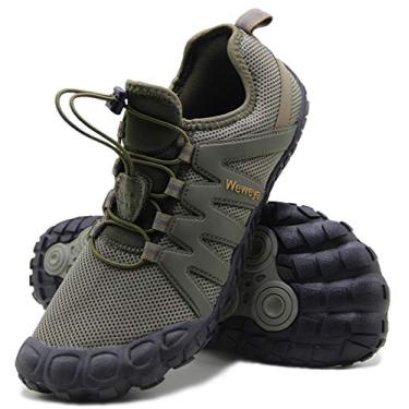 Imagem de Weweya Barefoot Shoes Tênis masculino minimalista para corrida e cross training, Verde militar, 42
