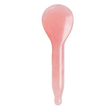 Imagem de Rolo de colher de jade de quartzo rosa real Gua Sha Board massageador de cogumelos ferramenta de levantamento de rosto ferramenta de massagem guasha facial (forma de colher)