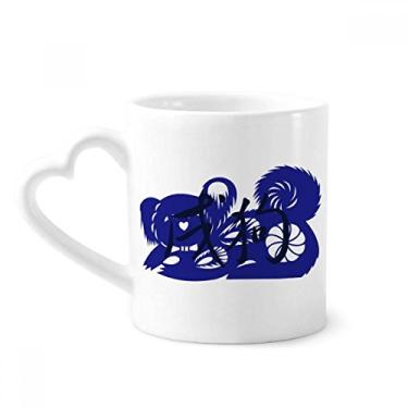 Imagem de Ano Novo do Cão Animal China Zodíaco Caneca Café Cerâmica Copos Copo Coração