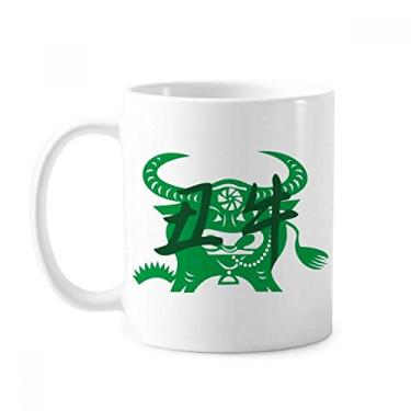 Imagem de Caneca de cerâmica do zodíaco da China Ano Novo de Boi Animal Caneca do Zodíaco Cerâmica Copo de Porcelana
