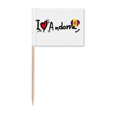 Imagem de I Love Andorra Word Flag Love Heart Illustration Toothpick Flags Marker Topper Party Decoration