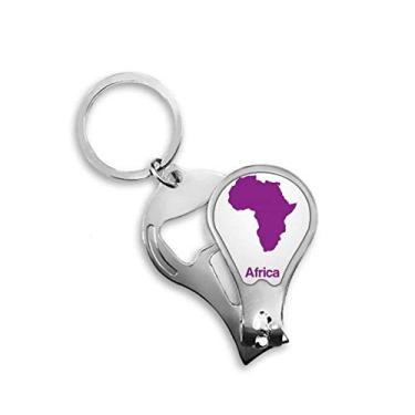 Imagem de Cortador de unhas roxo ilustração África mapa padrão cortador de unhas abridor chaveiro tesoura