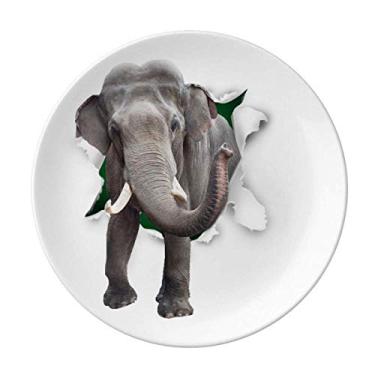 Imagem de Animal Paper Breaks Impact Elefantes Prato Decorativo Porcelana Salver Louça Prato de Jantar