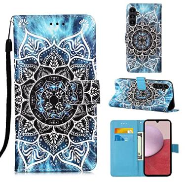 Imagem de Capas de telefone de negócios de luxo Samsung Galaxy A14 5G capa de couro com slots de cartão impressos clipe de carteira anti-queda à prova de choque capa de telefone Samsung A14 5G capas (7, Samsung A14 5G)