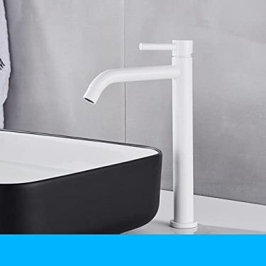 Imagem de Torneira de lavatório alta cromada preta Torneira de guindaste para lavatório de banheiro Torneira de lavatório de água quente quente Torneira de guindaste