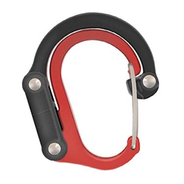 Imagem de Esquirla Mosquetão Gancho Leve Clipe para Chaveiro Snap Hook Multifuncional Clipe Forte para Escalada Atividades ao Ar Livre Montanhismo, vermelho e preto