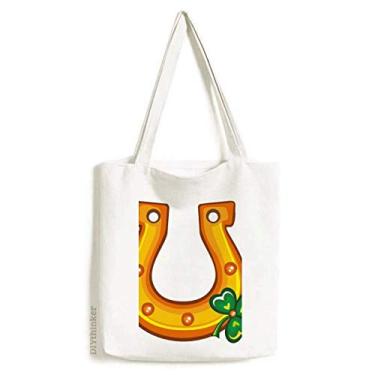 Imagem de Clover U Tipo Iron Ireland St.Patrick's Day Sacola de lona, bolsa de compras, bolsa casual