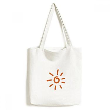 Imagem de Bolsa de lona com pintura à mão laranja, bolsa de compras casual
